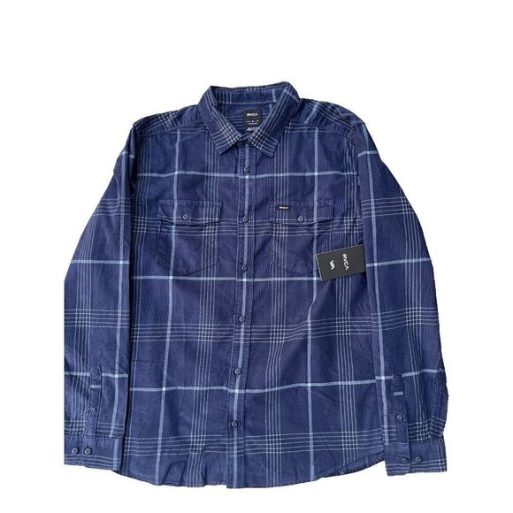 RVCA Blues Walk Corduroy Regular fit Long Sleeve Shirt Button Front Mens Size S - Picture 2 of 15